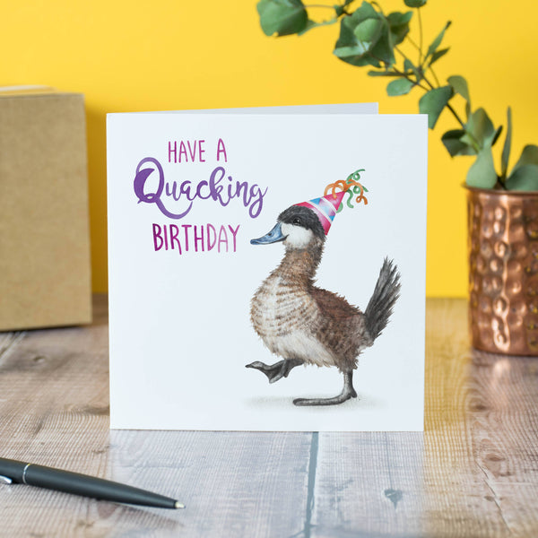 Citrus Bunn - Quacking Birthday - Ruddy Duck British Bird Greetings Card