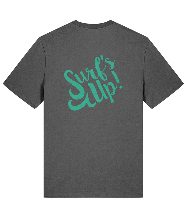 Surfs up front and back print adults premium tee