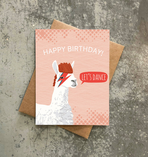 Modern Printed Matter - Bowie Llama Birthday Card