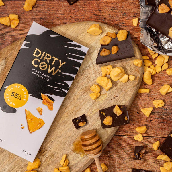 DIRTY COW CHOCOLATE - HONEY COME HOME PLANT BASED VEGAN CHOCOLATE BAR