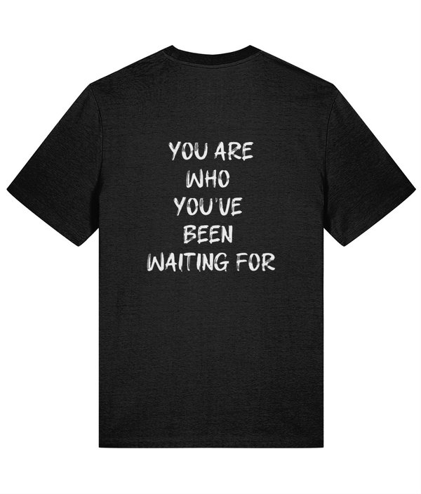 Vegan Queen V - 'you are who you've been waiting for' Premium Adults Tee - Black