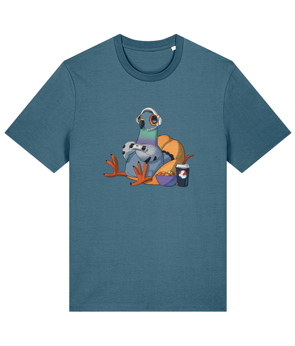 Ellen S Artwork Dave the Gaming Pigeon Adults Unisex Premium T-shirt