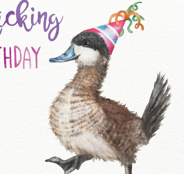 Citrus Bunn - Quacking Birthday - Ruddy Duck British Bird Greetings Card