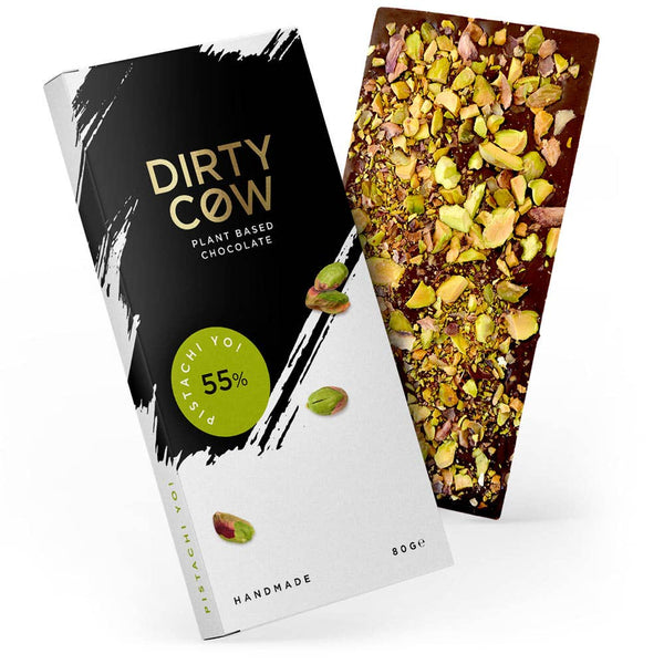 DIRTY COW CHOCOLATE - PISTACHI YO! PLANT BASED VEGAN CHOCOLATE BAR