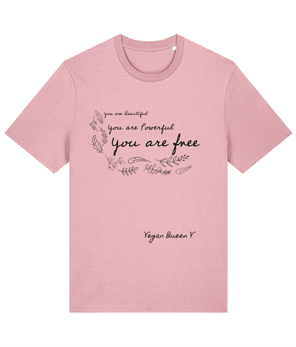 Vegan Queen V - Beautiful Powerful Free - Adults Premium T-shirt