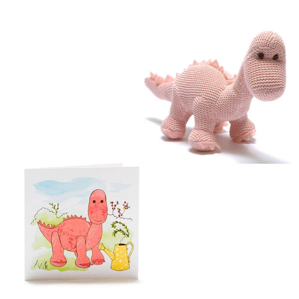 Best Years Ltd - Welcome Baby Pink Diplodocus Baby Dinosaur Card