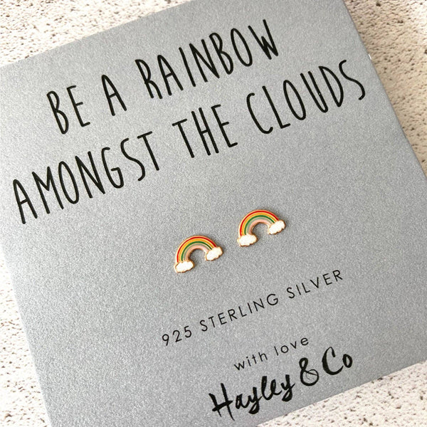 Hayley & Co - Rainbow Rose Gold Earrings