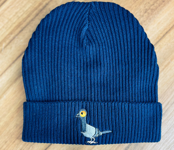 Adults Chunky Beanie | Embroidered rock pigeon