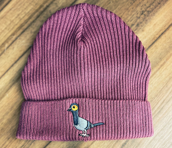 Adults Chunky Beanie | Embroidered rock pigeon