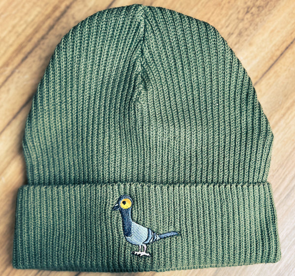 Adults Chunky Beanie | Embroidered rock pigeon