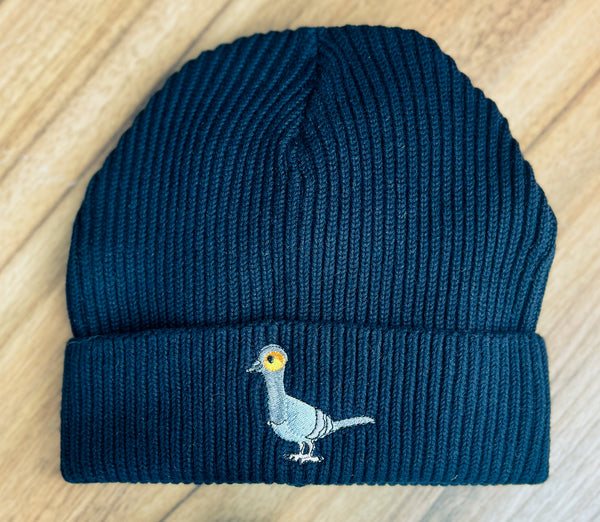 Adults Chunky Beanie | Embroidered rock pigeon