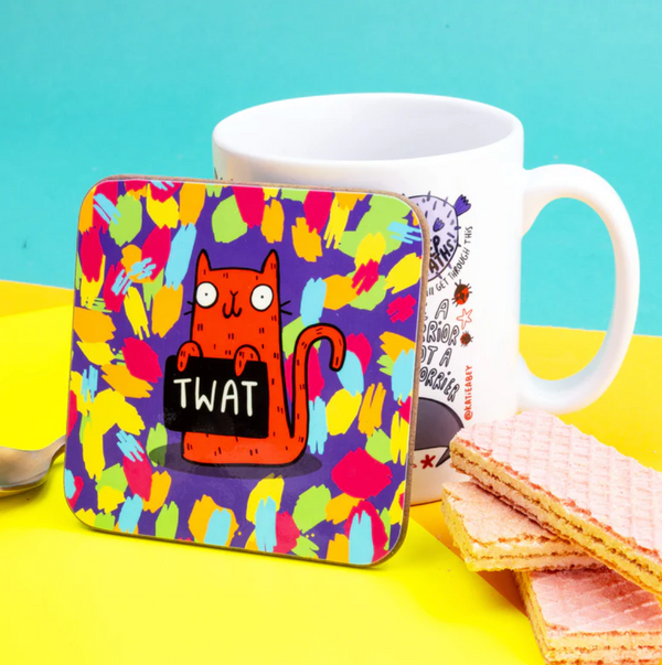 Katie Abey  - Sweary Cat Twat Coasters