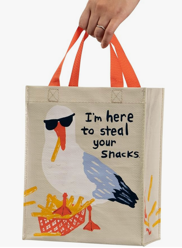 Here to Steal your snacks tote