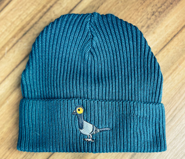 Adults Chunky Beanie | Embroidered rock pigeon