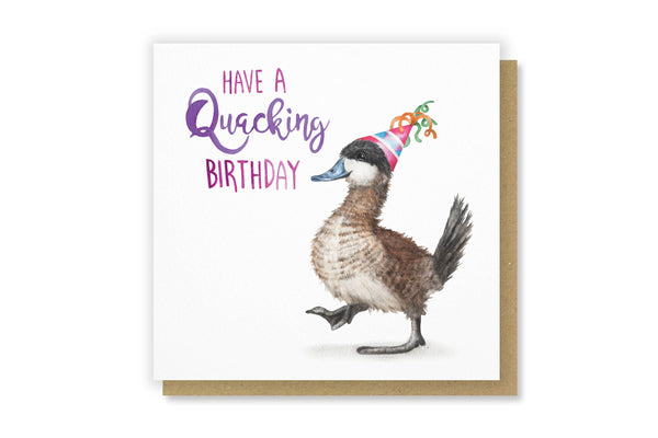 Citrus Bunn - Quacking Birthday - Ruddy Duck British Bird Greetings Card