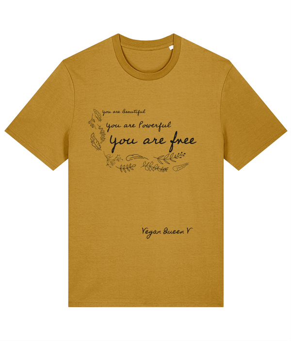 Vegan Queen V - Beautiful Powerful Free - Adults Premium T-shirt