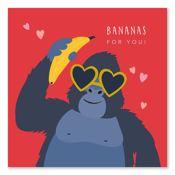 Klara Hawkins - Gorilla Valentine's Card - Bananas For You