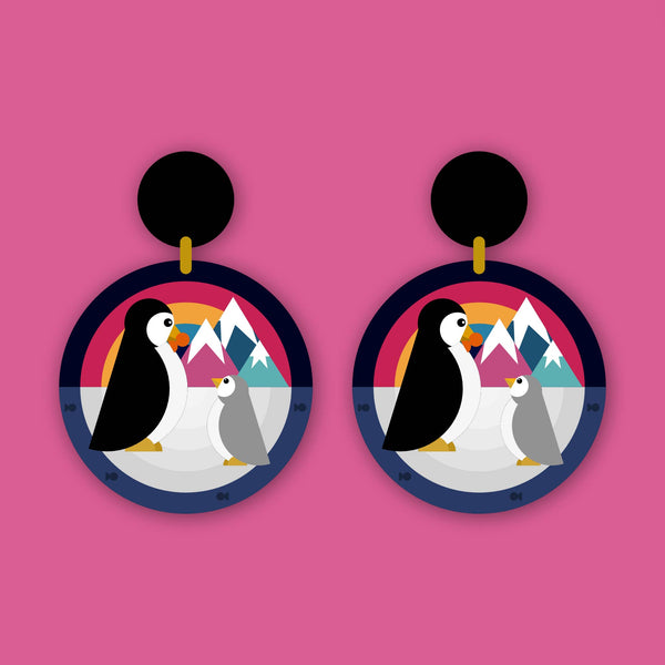 Hey There Munchquin - Eco-friendly statement ‘Penguin’ earrings