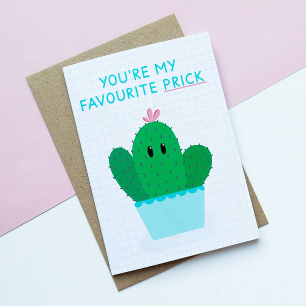 Jeff and the Squirrel - Favourite Prick Cactus Valentine's Greeting Card