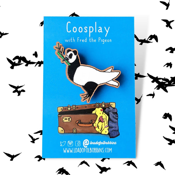 Panda Pigeon Coosplay pin badge