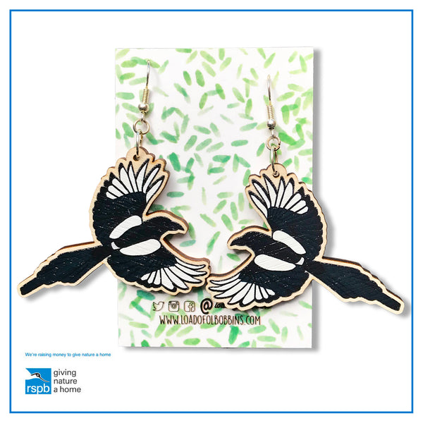 Magpie earrings- large statement earrings