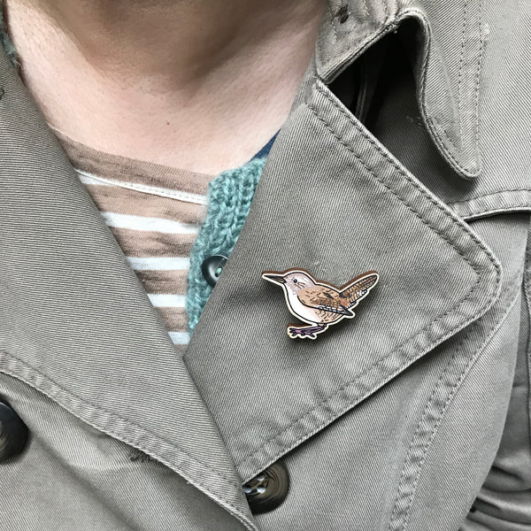 Wren lapel pin