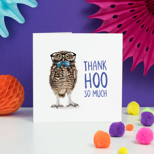 Citrus Bunn - Thank Hoo - Burrowing Owl Funny Greetings Card