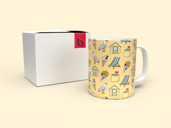 Seaside mug, Yellow pattern