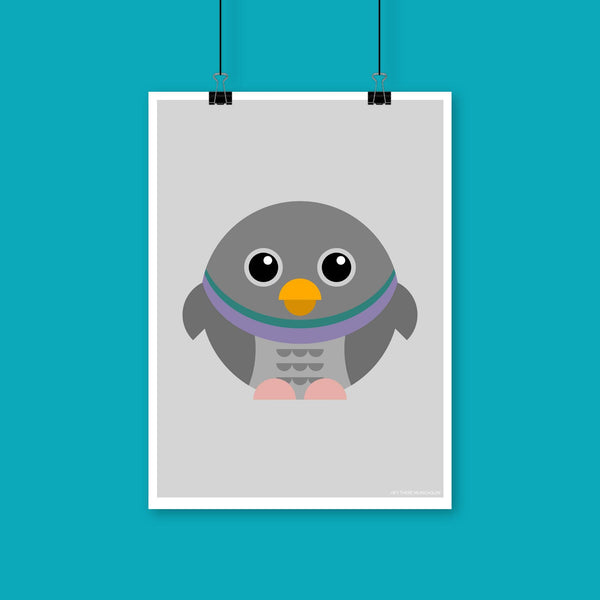Hey There Munchquin - Pigeon unframed art print: A4