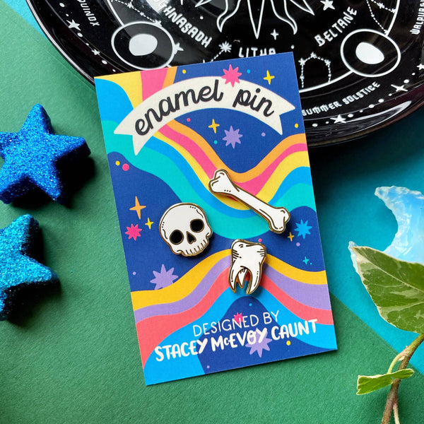 Stacey McEvoy Caunt - Bones Enamel Pin Set